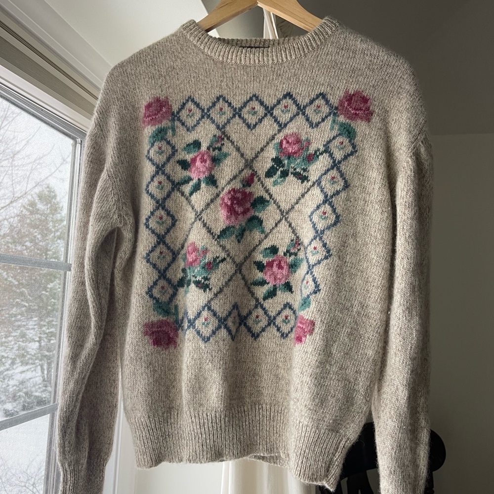 Vintage Eddie Bauer Rose Wool Sweater